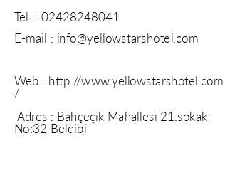 Yellow Stars Hotel iletiim bilgileri